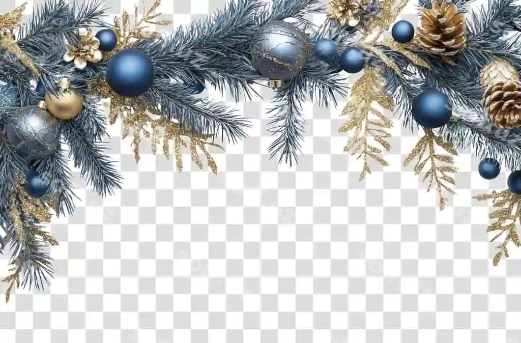 PNG Yuldu chegara dekoratsiyasi bezatilgan daraqalar | Png christmas border decoration decorative branches