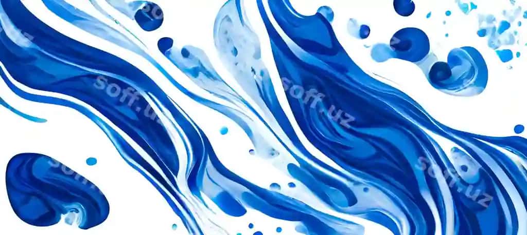 Ko'k oq suviq marble suvarang anqarli tekstura devor panosi | Blue white liquid marble watercolor abstract texture wallpaper