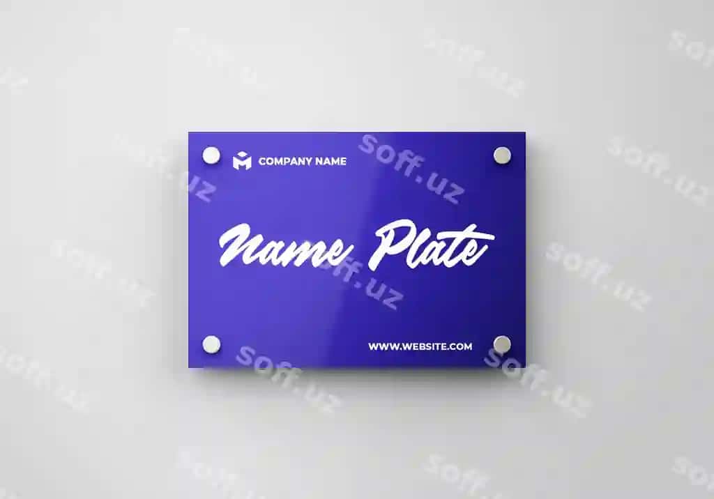 Ismlik devori mockup | Name plate wall mockup