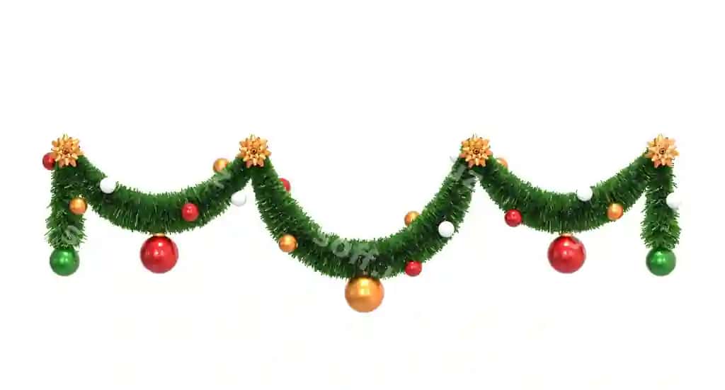 3d render qilishda yelka dekoratsiyasi oq fonda | 3d rendering christmas decoration white background