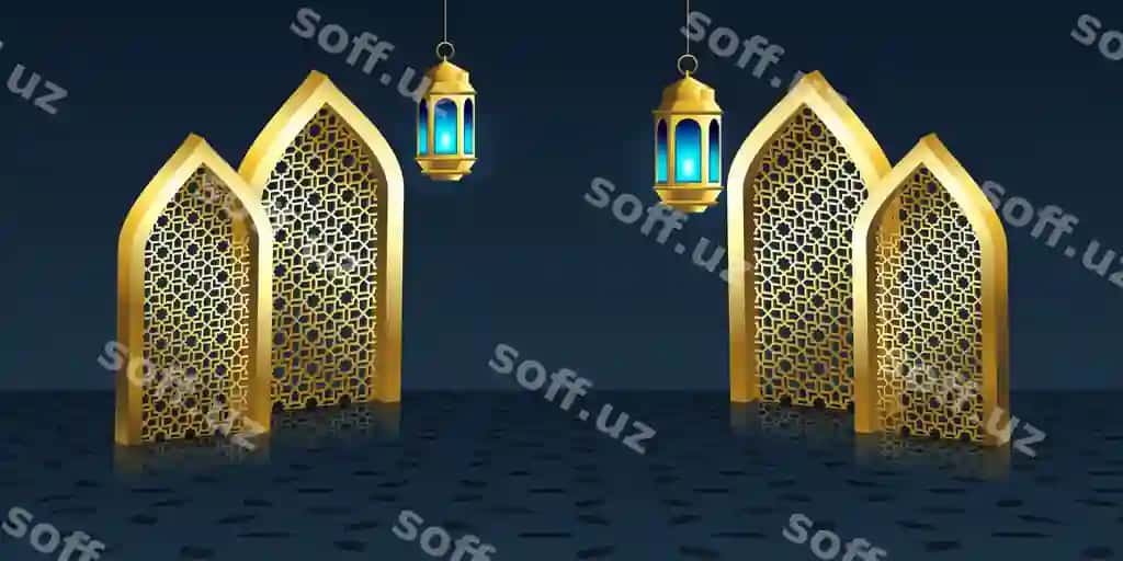 Islomiy arab arabesk fano Ramazon bayrami orqa foni | Islamic arabic arabesque lantern ramadan celebration background