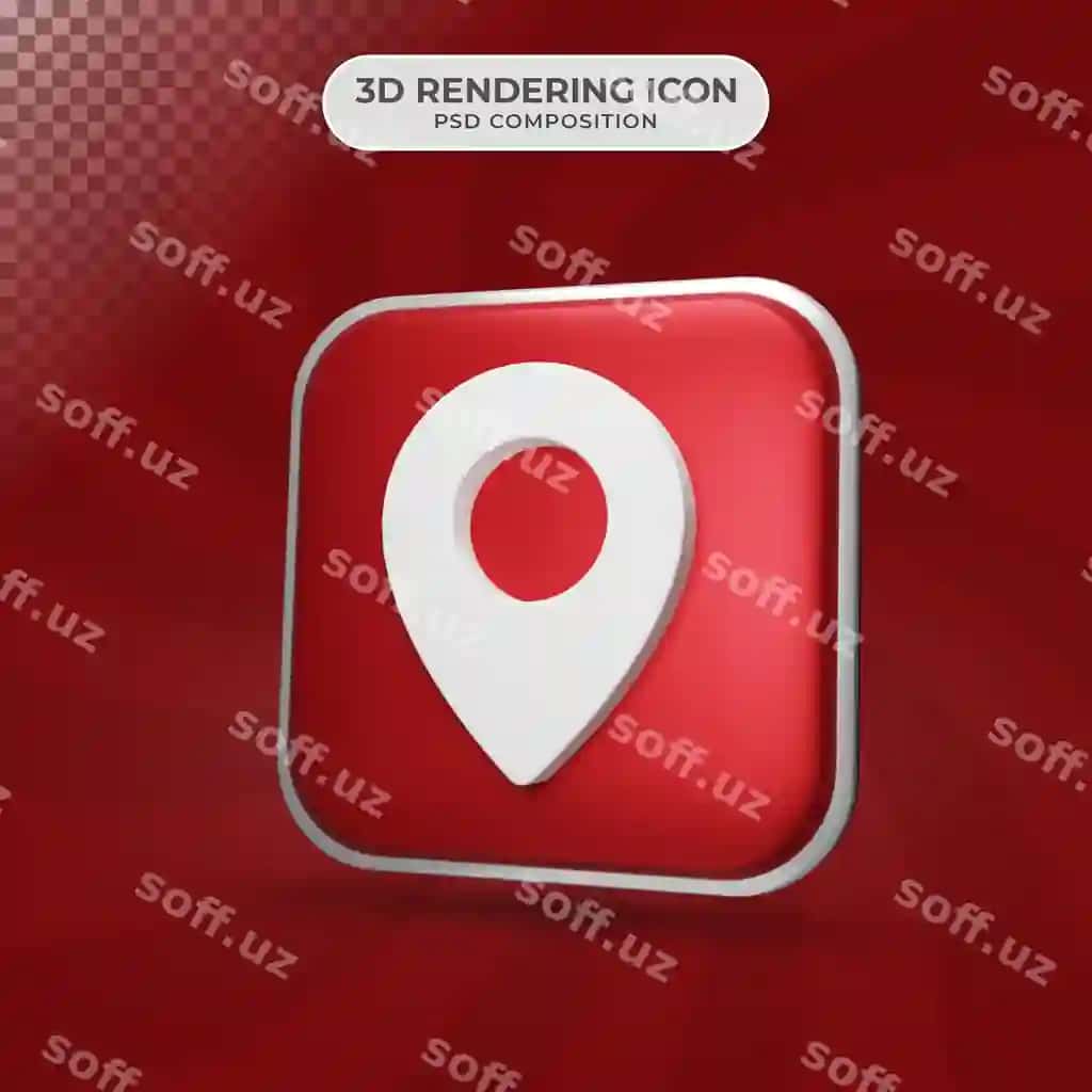 3D render joylashuvi belgisi dizayni | 3d render location icon design