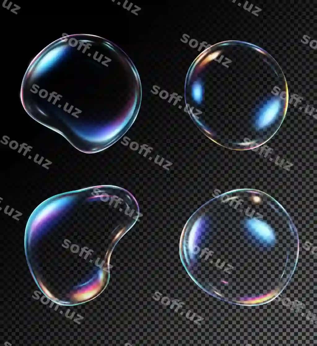 Sova pufyoklari shaffof sharlar bo'yi o'zgaruvchi mutlaqo ranglar bilan | Soap bubbles transparent spheres with iridescent rainbow colors
