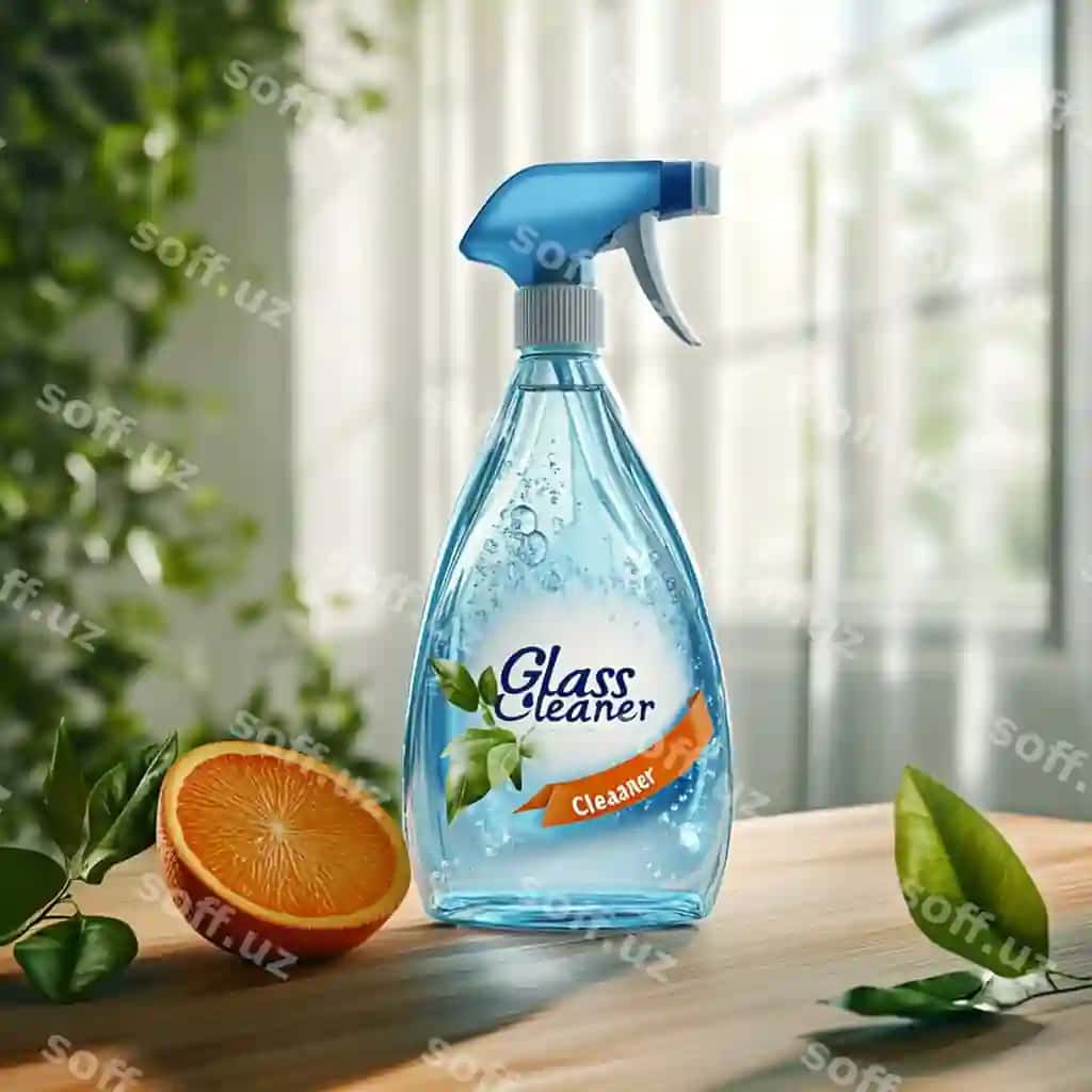 Fotosuratga ohangli rasm shisha steklyo tozalagich | Photorealistic image glass bottle cleaner