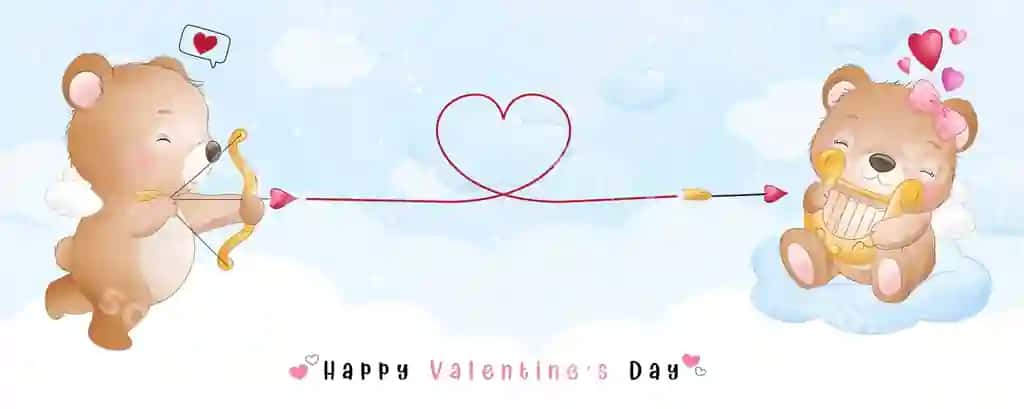 Chiroyli chizma ayiq Valyantin kuni to'plami | Cute doodle bear valentines day collection