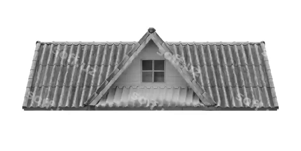 Mockup eski qurib ajraltirilgan oq fonda klippi yo'nalish bilan | Mockup old roof isolated white background with clipping path