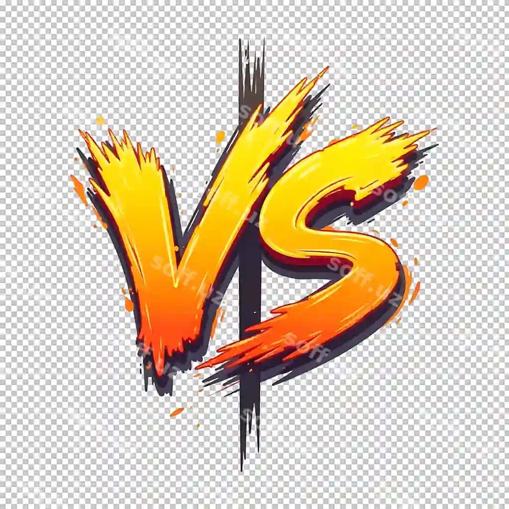 Vs harflar apelsin sariq brish chiziqlari graffiti uslubi tipografiyasi | Vs letters orange yellow brush strokes graffitistyle typography