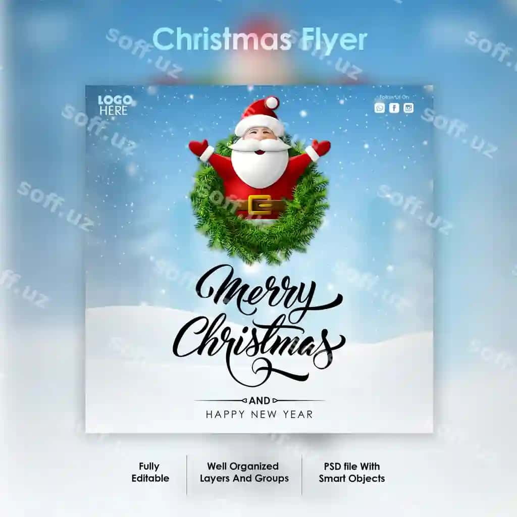 Yangi yil flyer shabloni | Christmas flyer template
