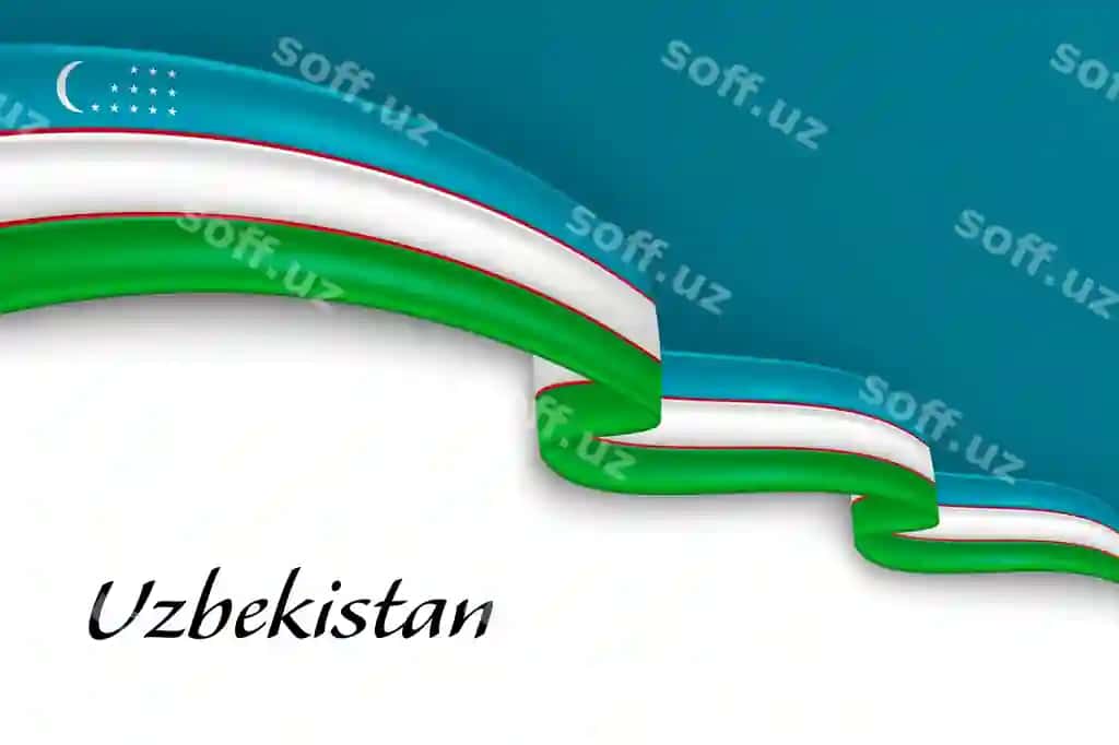 Dalalayotgan lenta O'zbekiston bayrog'i bilan | Waving ribbon with flag uzbekistan