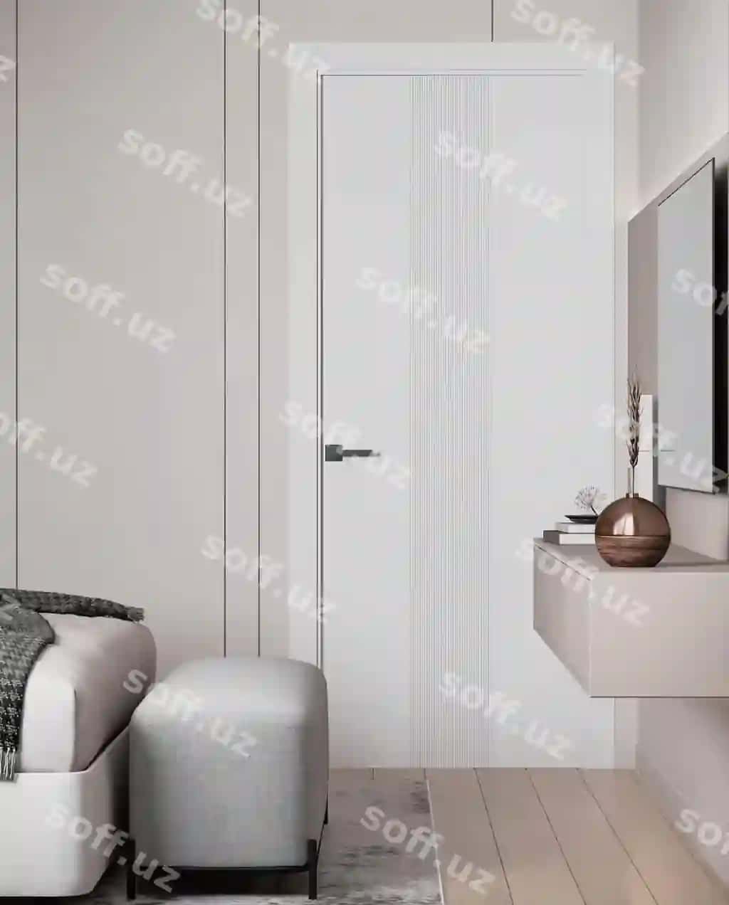 Yashil xona oq eshik bilan oq eshik kumush bilan | Living room with white door white door with silver handle