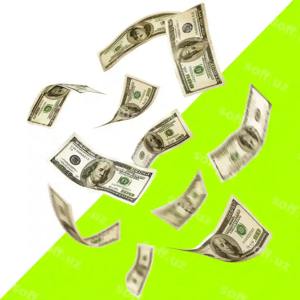 Dollar chizmalari shaffof orqa fonda uchuvchi | Dollar bills flying transparent background