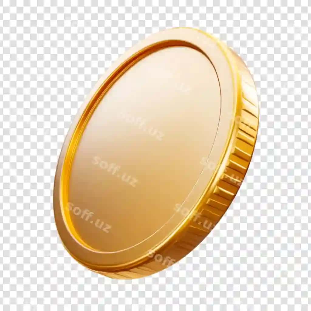Shiny 3d gold coin transparent background | Shiny 3d gold coin transparent background
