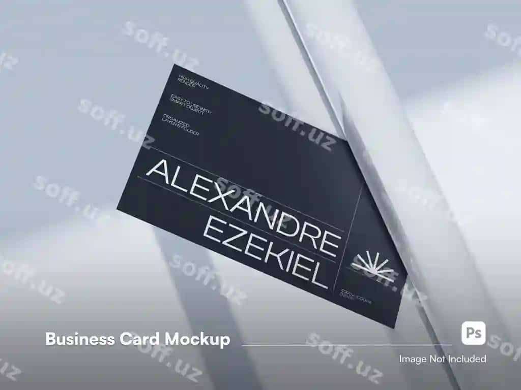 Dinamik toza minimalist biznes karta shabloni 3d realistik | Dynamic clean minimalist business card mockup 3d realistic