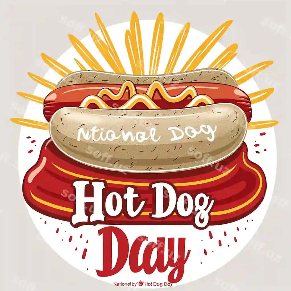 Matn yoki so'zlar milliy hot dog kun tipografiya logotipi tipografiyasi | Text saying national hot dog day typography logo typography