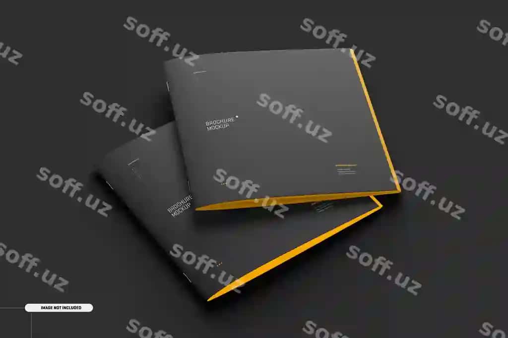 Kvadrat jurnal broshyura mockup | Square magazine brochure mockup