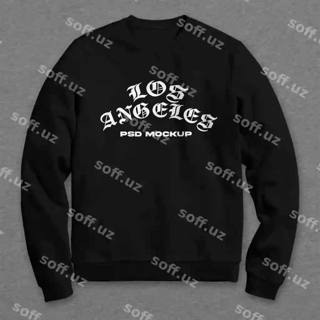 Kiyim bo'yinchi svitshot haqiqiy model | Garment dyed sweatshirt realistic mockup