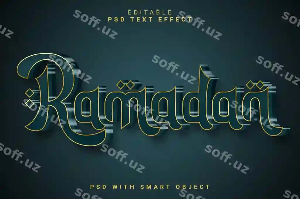 Ramadan 3-oʻlchovli matn effekti | Ramadan 3d text effect