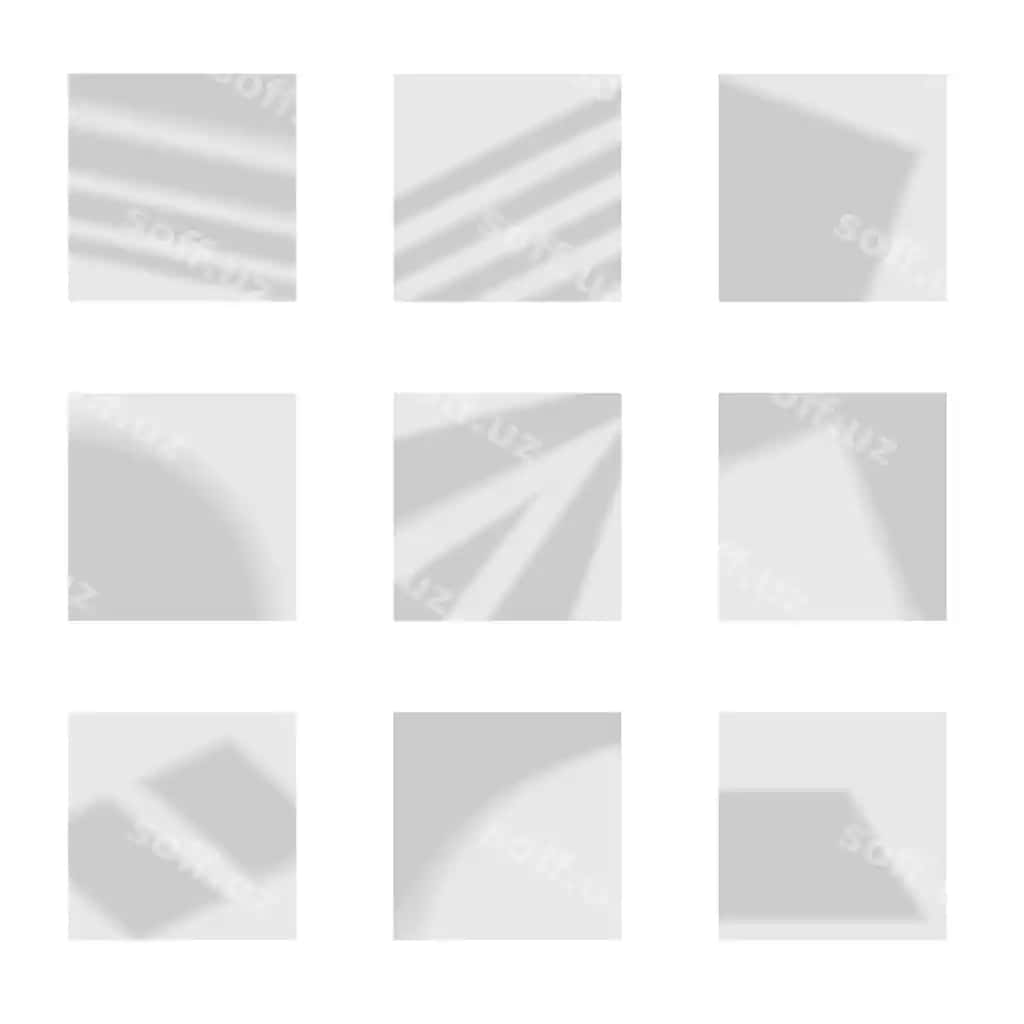 Kulrang soyalarni turli shakllar to'g'ri chiziqlar bilan o'rnatish | Set gray shadows different shapes with straight