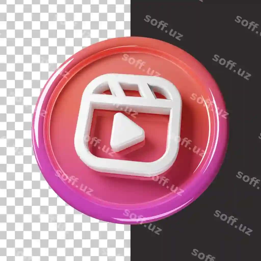 Instagram Reels logotipi 3-oʻlchovli | Instagram reels logo 3d