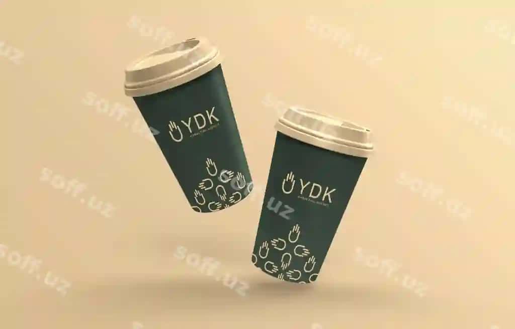 Suzuvchi qogʻoz qahve stakani namunasi | Floating paper coffee cup mockup