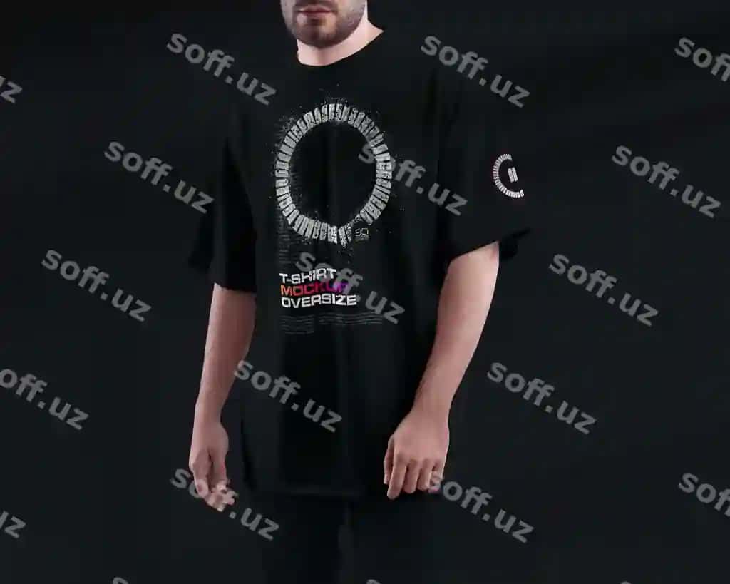 Oversize erkak futbolka mockup old tomondan ko'rinish | Oversize man tshirt mockup front view