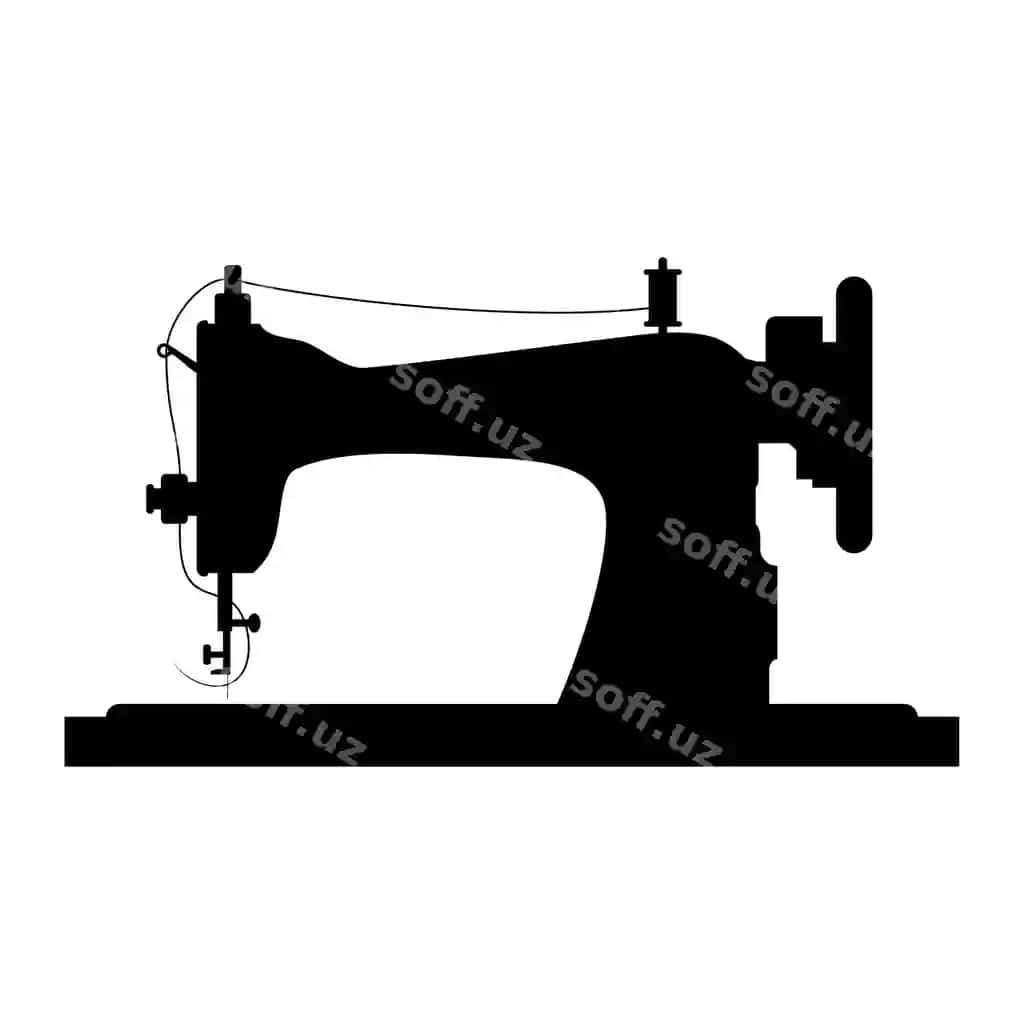 Retro orqat mashinasi ikonasi mexanik qurulma ip orqali to'qilish yaratadi | Retro sewing machine icon mechanical device stitching fabric creating