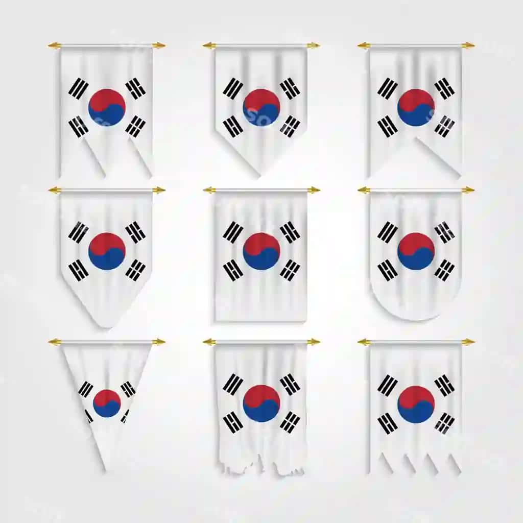 Janubiy Koreya bayroqi turli xil shakllar bayroq Janubiy Koreya turli xil shakllar | South korea flag different shapes flag south korea various shapes