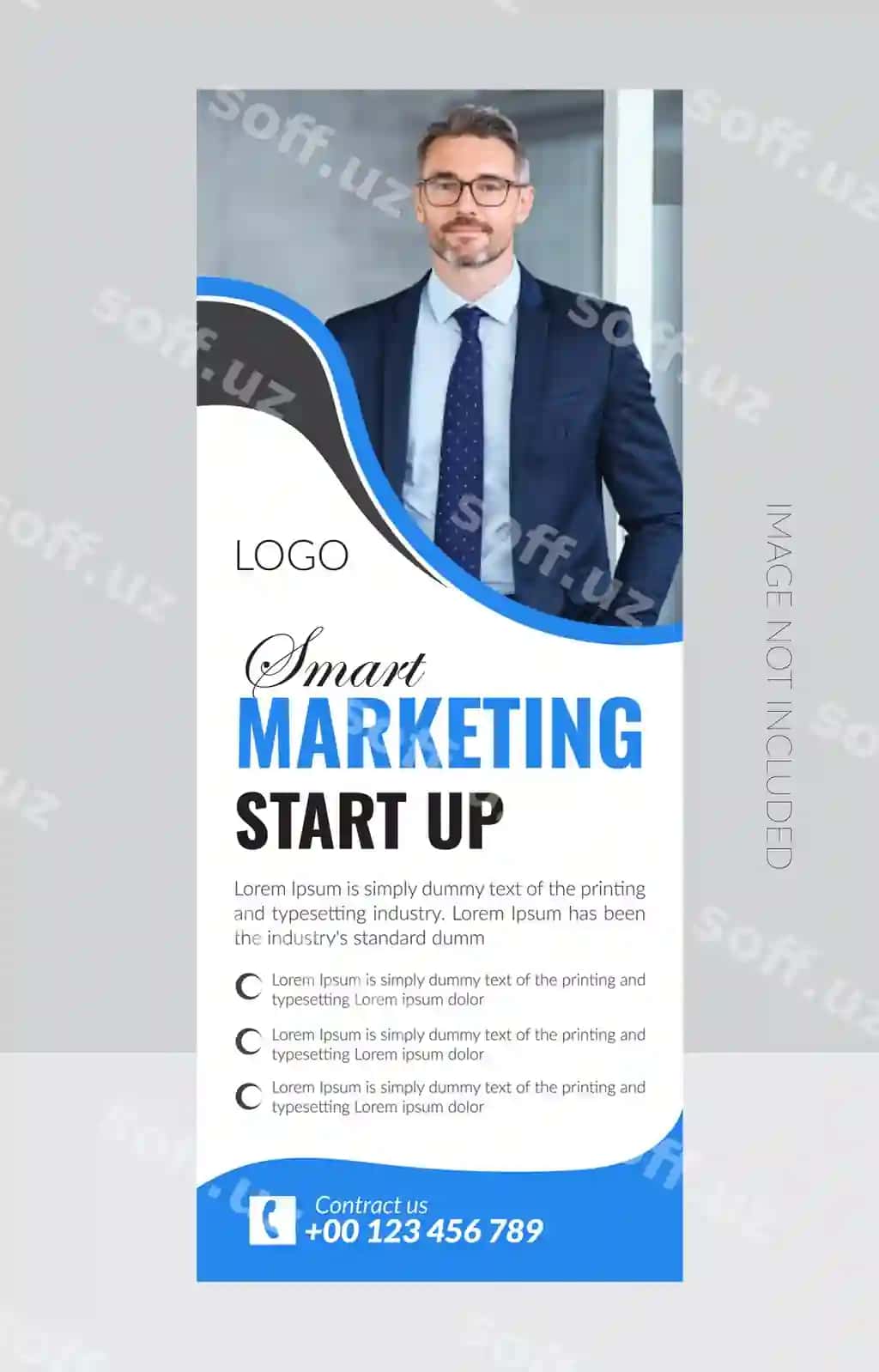 Korporativ minimalistik biznes ağaca banner dizayn shabloni | Corporate minimalistic business roll up banner design template