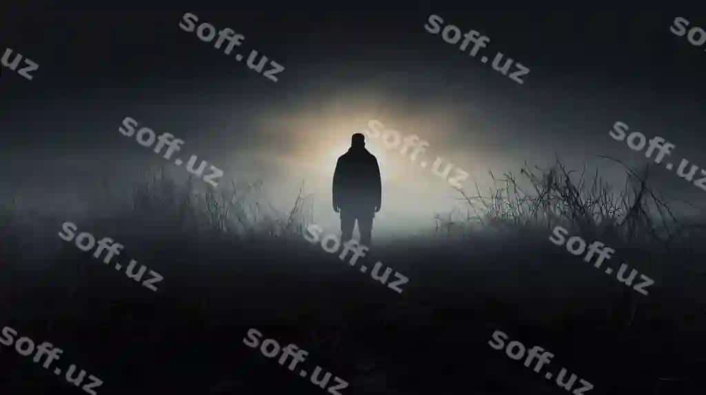 Sirli figura to'xtagan tumanchi manzarda | Mysterious figure standing foggy landscape