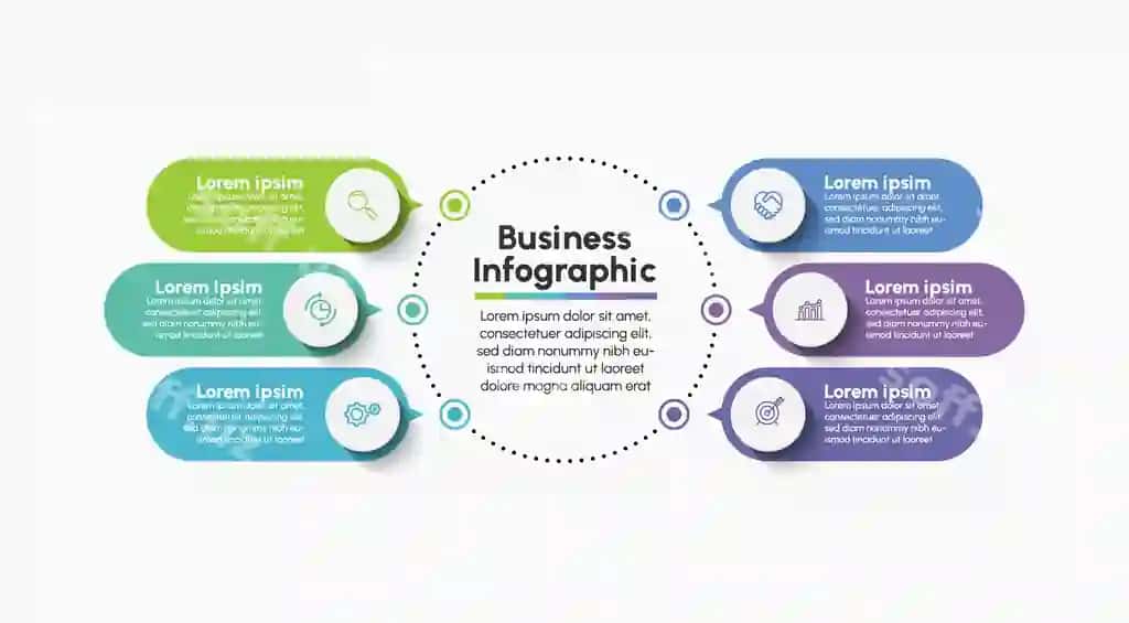 Biznes ma'lumotlar vizualizatsiyasi vaqt chiziqlari informatsion grafik ikonkalar dizaynlangan | Business data visualization timeline infographic icons designed