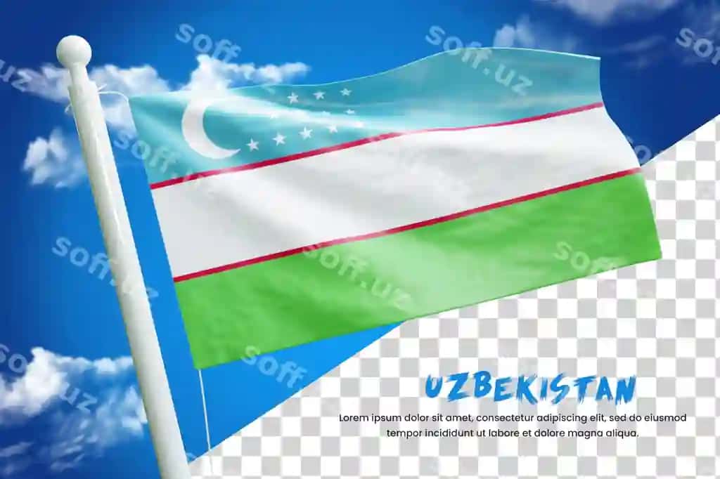 Oʻzbekiston haqiqiy bayroq 3D render ajraltirilgan 3D Oʻzbekiston bayrogʻi oʻsimcha harakat qilmoqda | Uzbekistan realistic flag 3d render isolated 3d uzbekistan waving