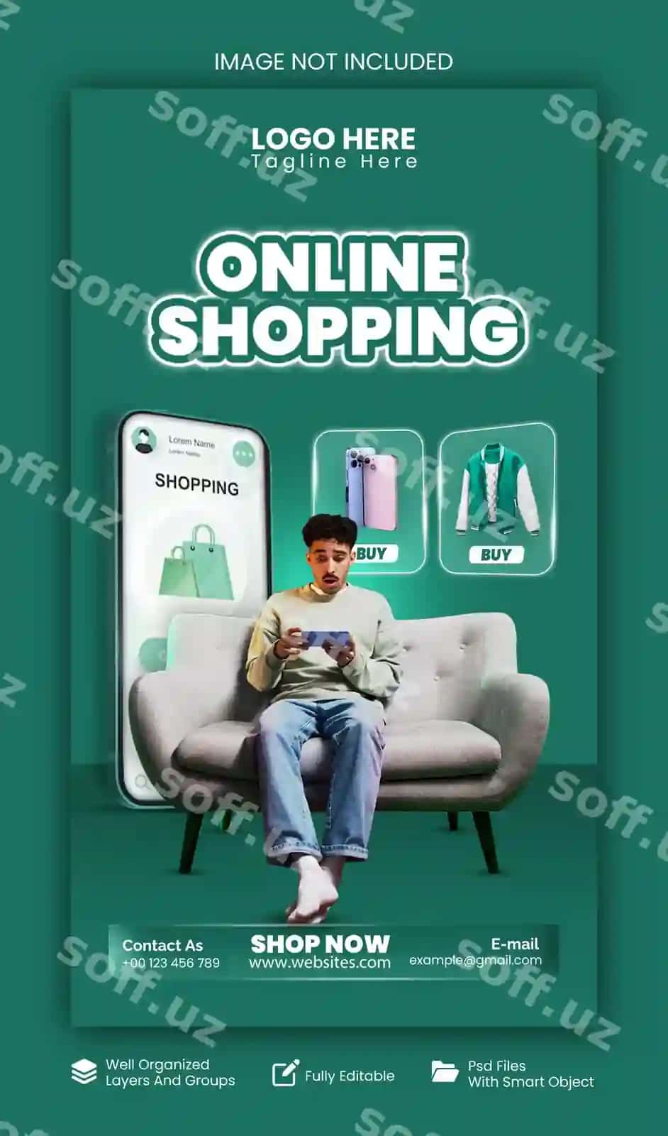 Onlayn xarid hikoyasi dizayni | Online shopping story design