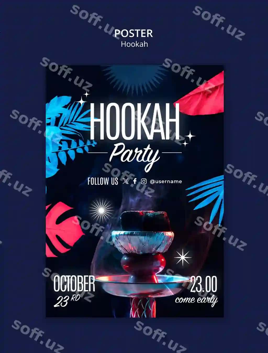 Hokka shablon dizayni | Hookah template design