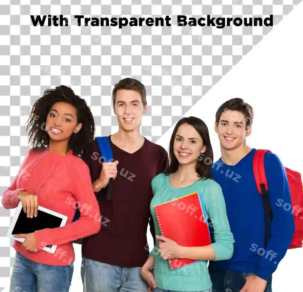 Talabalar rasmga tushish png psd shaffof fonda | College students posing png psd transparent background