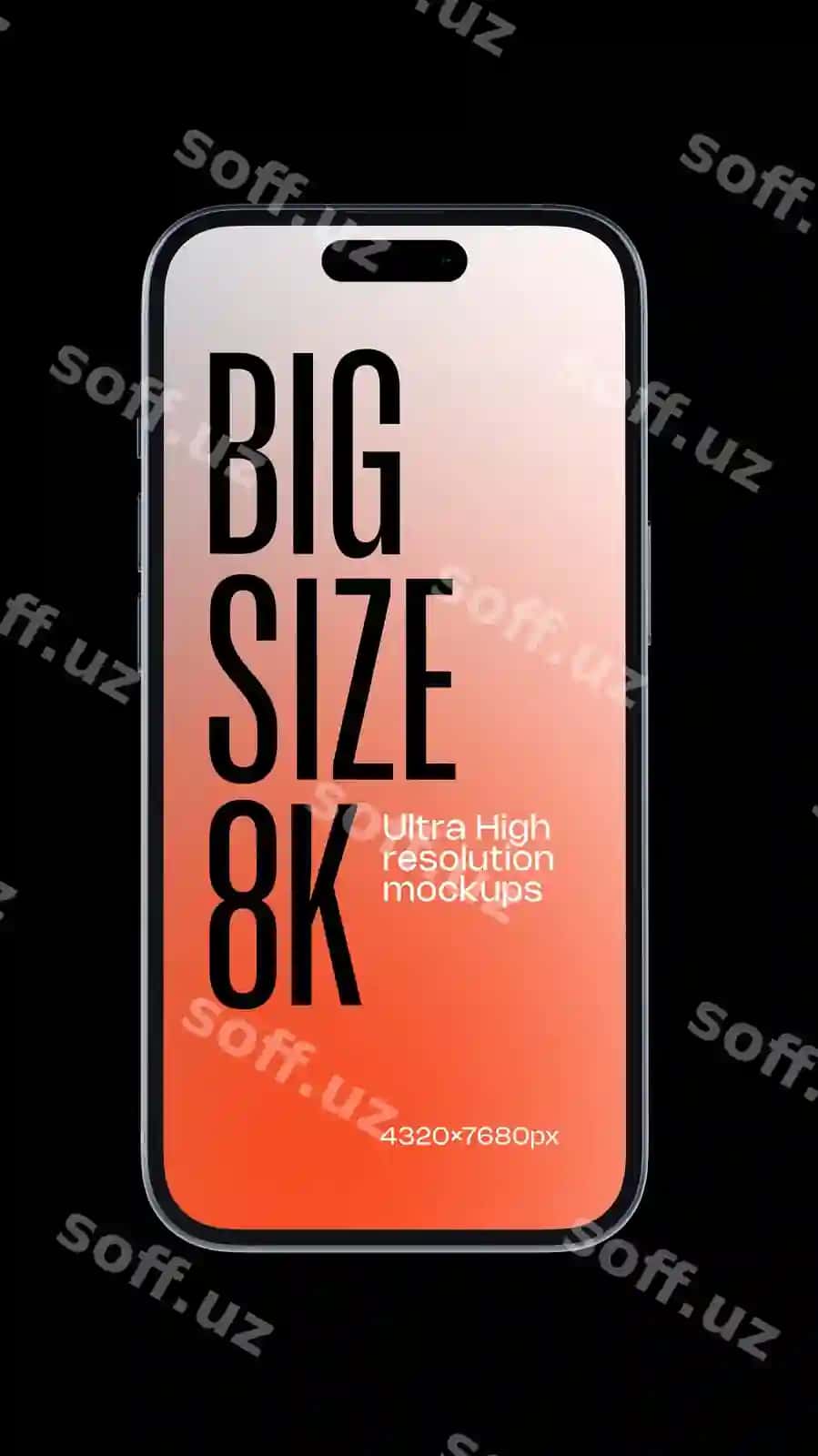 Akıllı telefon mockupu onga baxish kattaq ko'rinishi | Smartphone mockup right side view