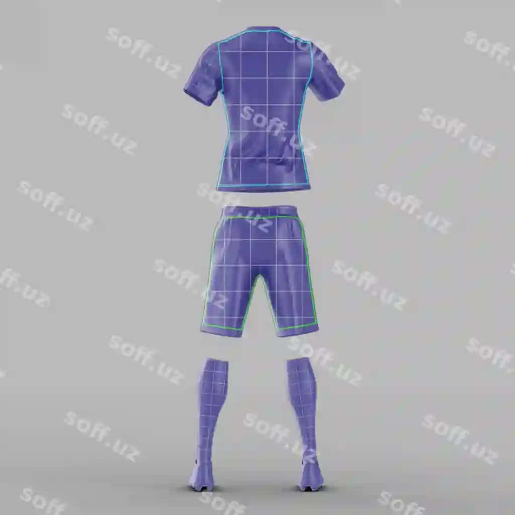Futbol kurtkasi orqa ko'rinish namunasi ajraltirilgan | Football jersey back view mockup isolated
