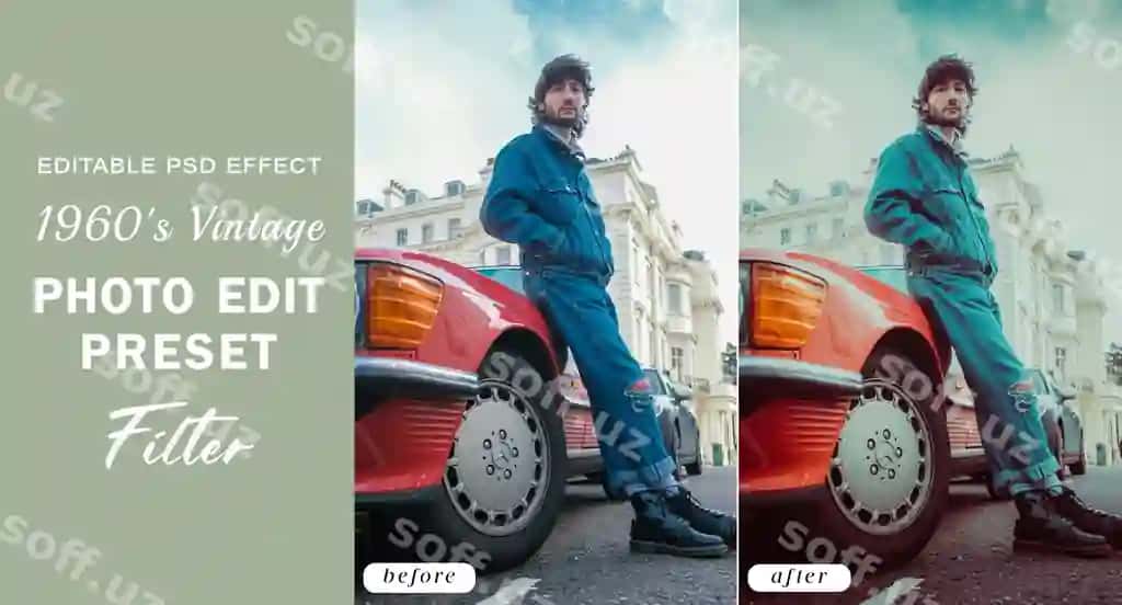 1960-yillar qadimiy foto tahrirlash preset filter | 1960s vintage photo edit preset filter
