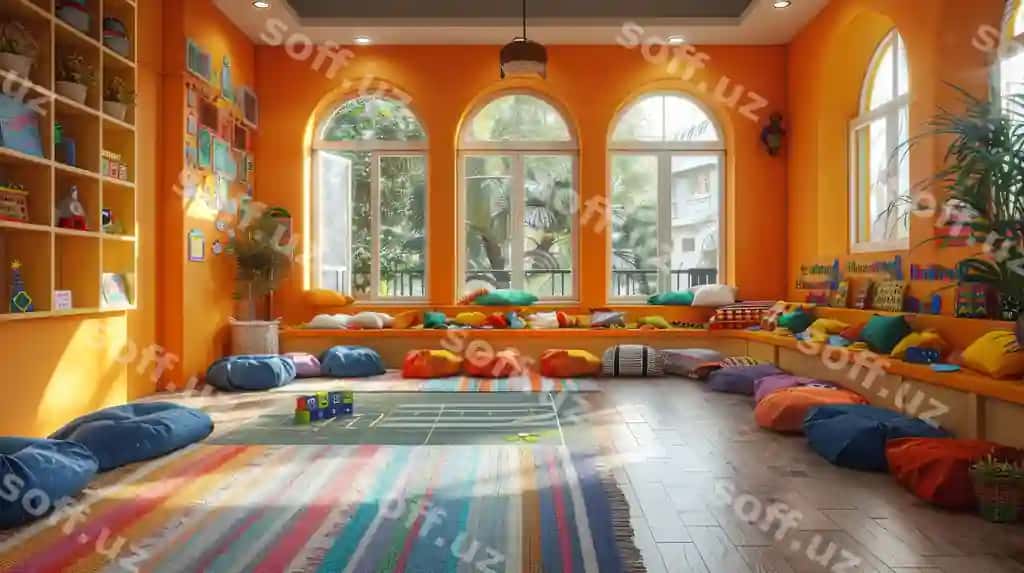 Rangli o'yin xonasining ichki me'morchiligi | Colorful playroom interior design