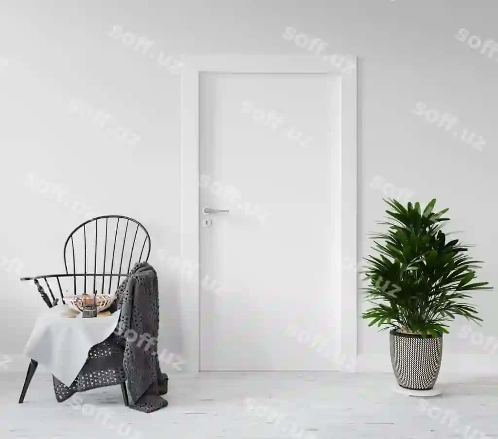 Devor bilan bo'sh eshik mockup | Wall with blank door mockup