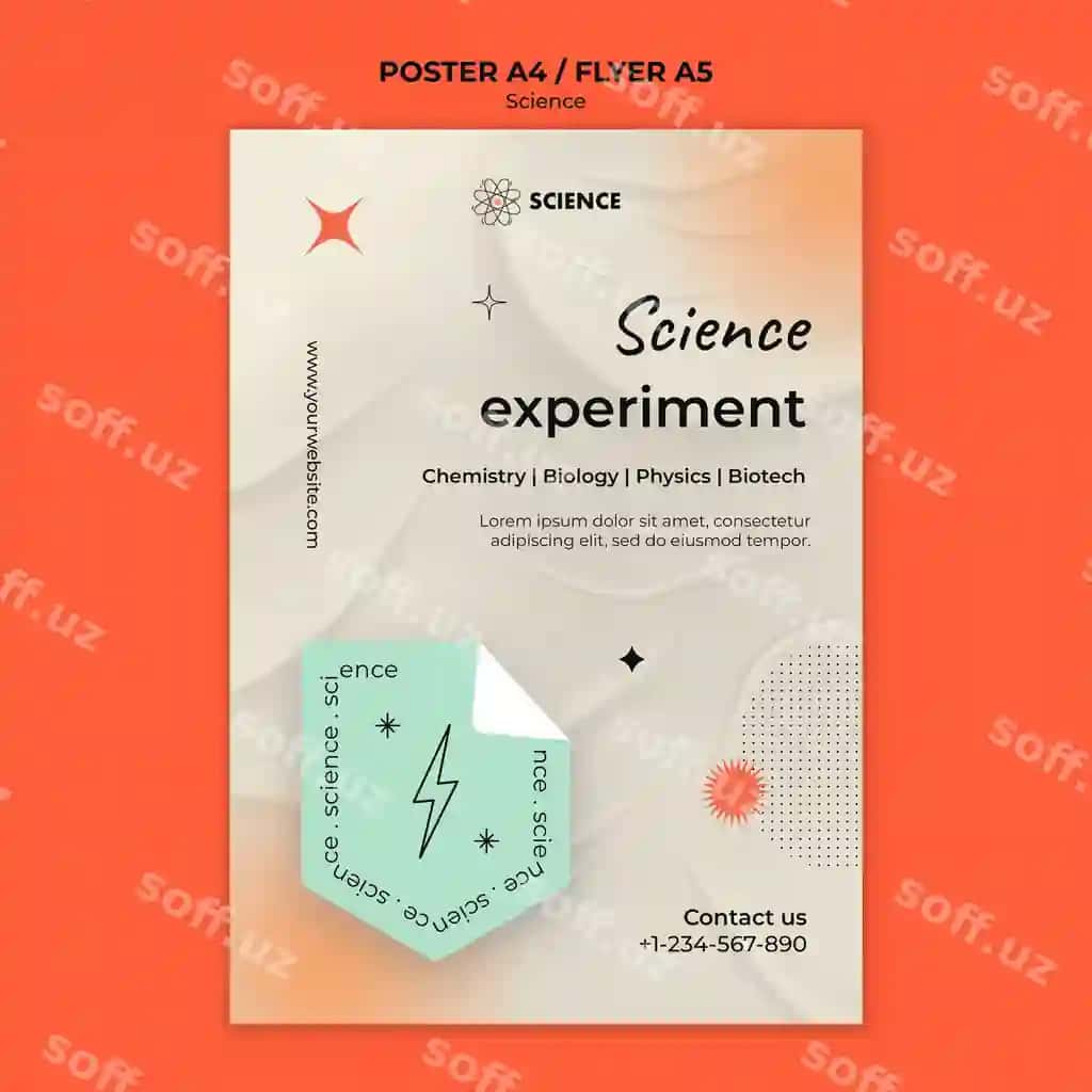 Fan shablon dizayni | Science template design