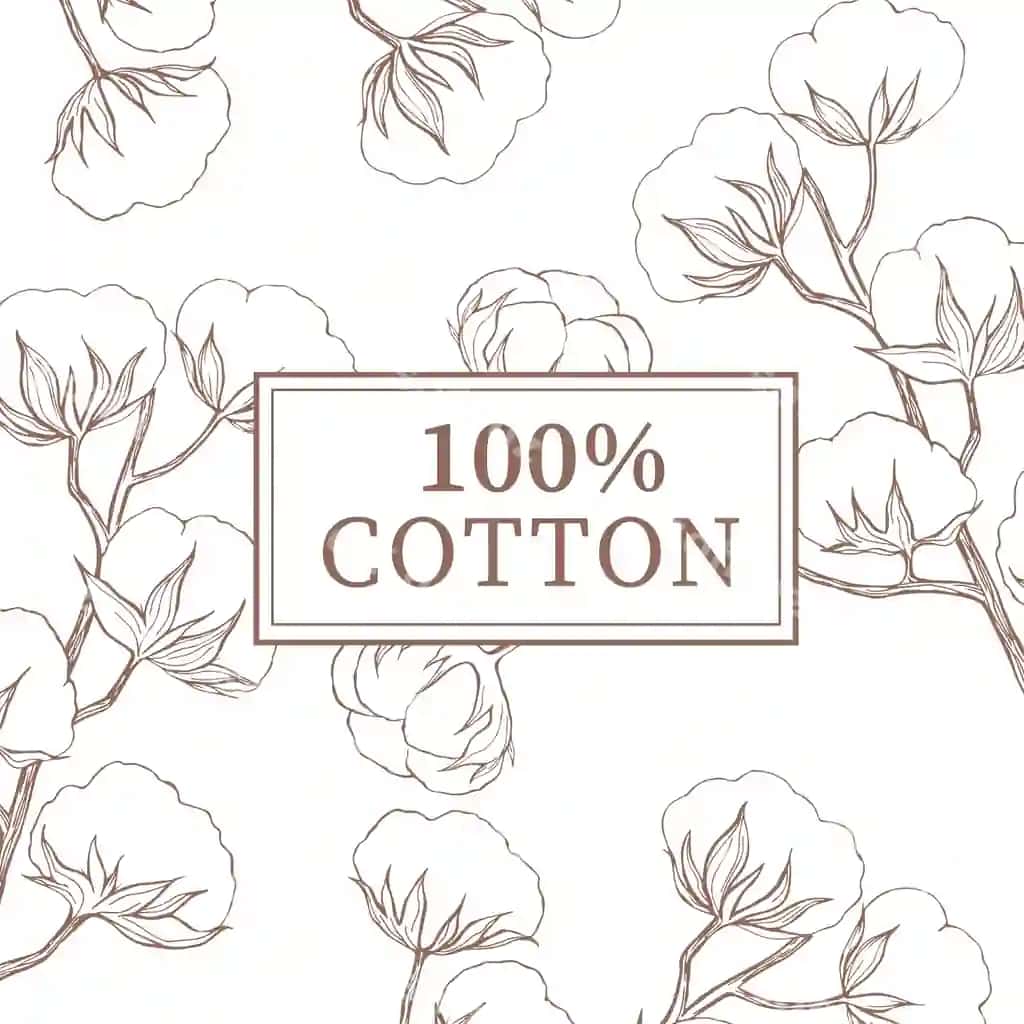 Etiket dizayni yuz foiz paxma paxma tarmoqlari va gullar bilan | Label design 100 cotton with cotton branches flowers