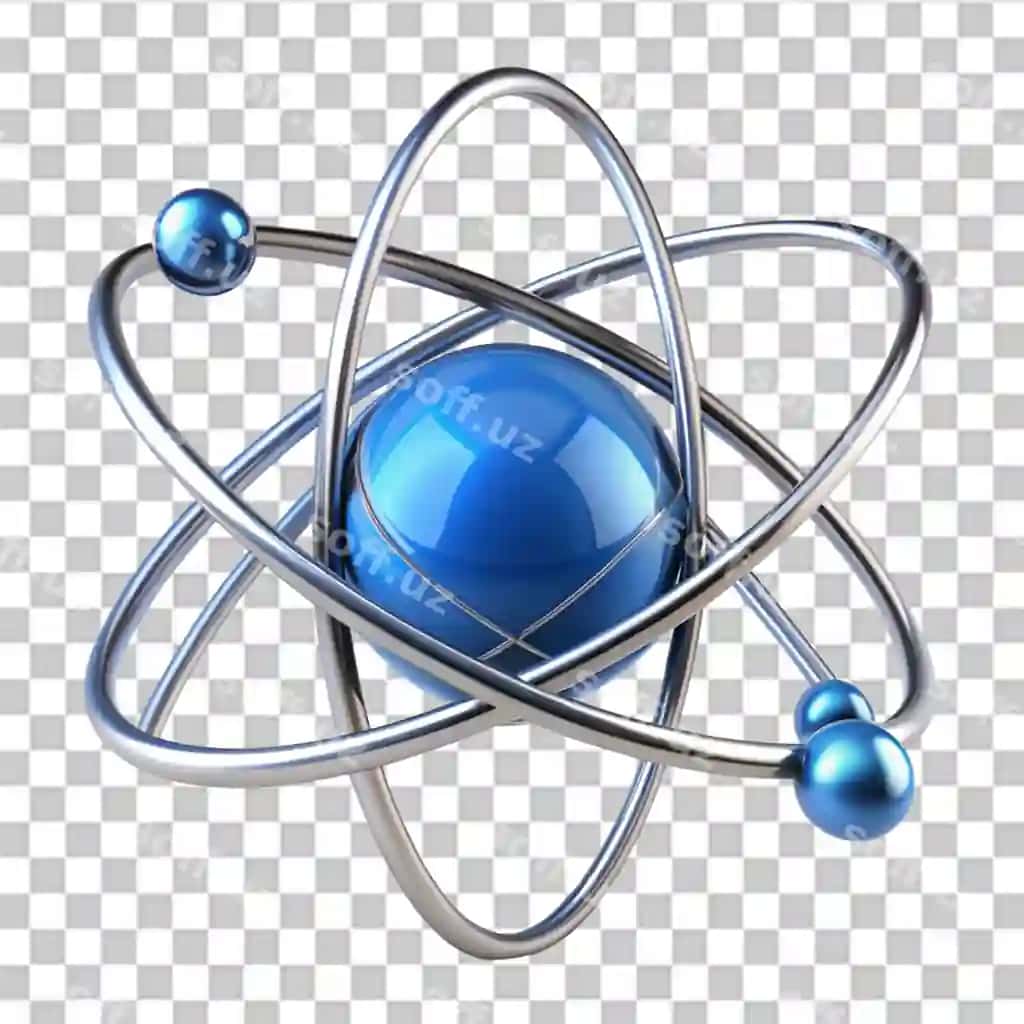 Atom 3d ikonka ajraltirilgan shaffof fonda | Atom 3d icon isolated transparent background