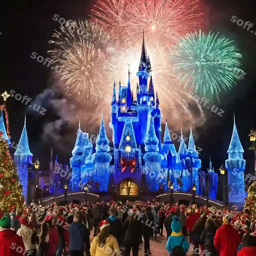 Pektlyarlar bilan qala va qala foni | Castle with fireworks castle background