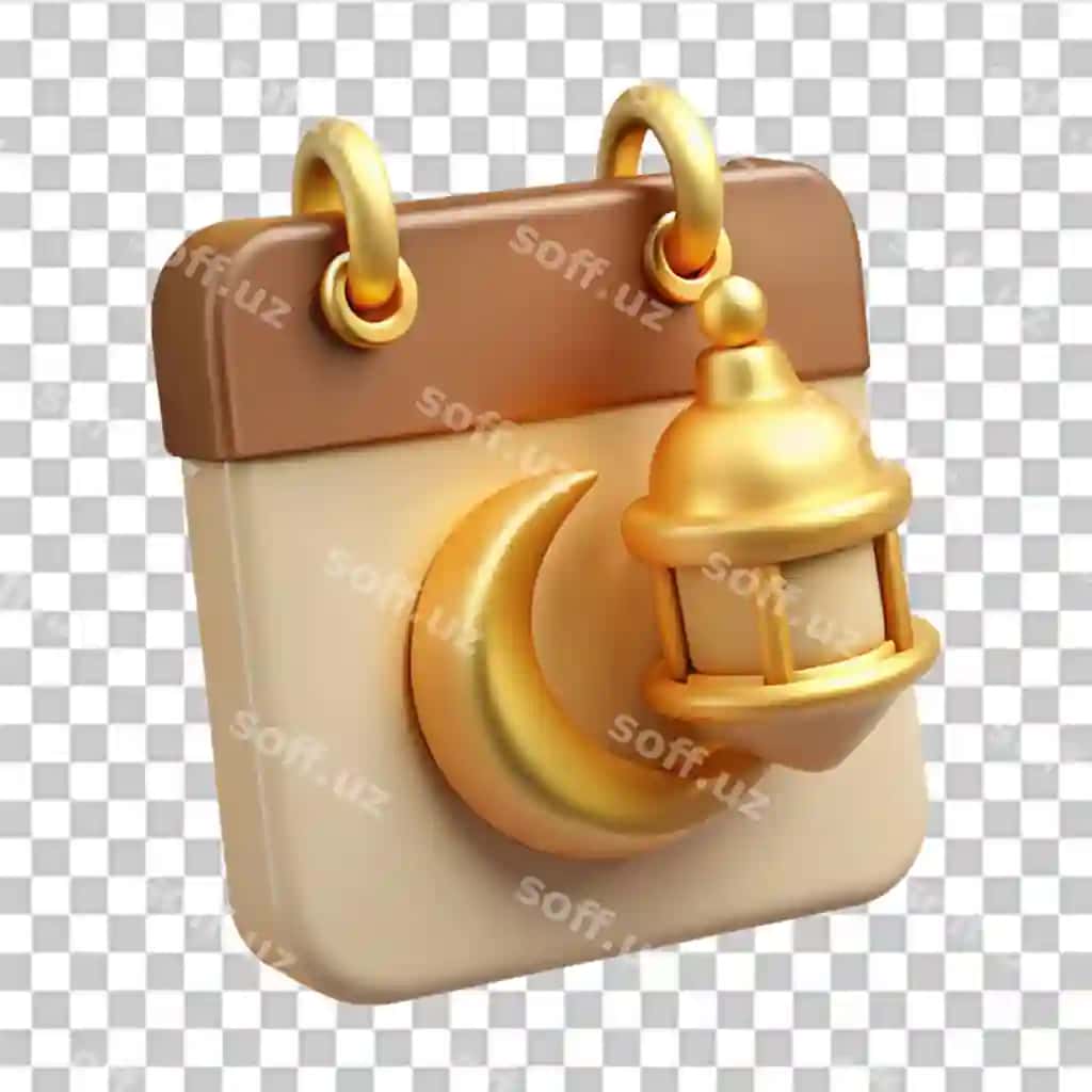 Ramazon taqvimi hilol yulduz chiroq dekoratsiyasi 3d rendering | Ramadan calendar with moon star lantern decoration 3d rendering
