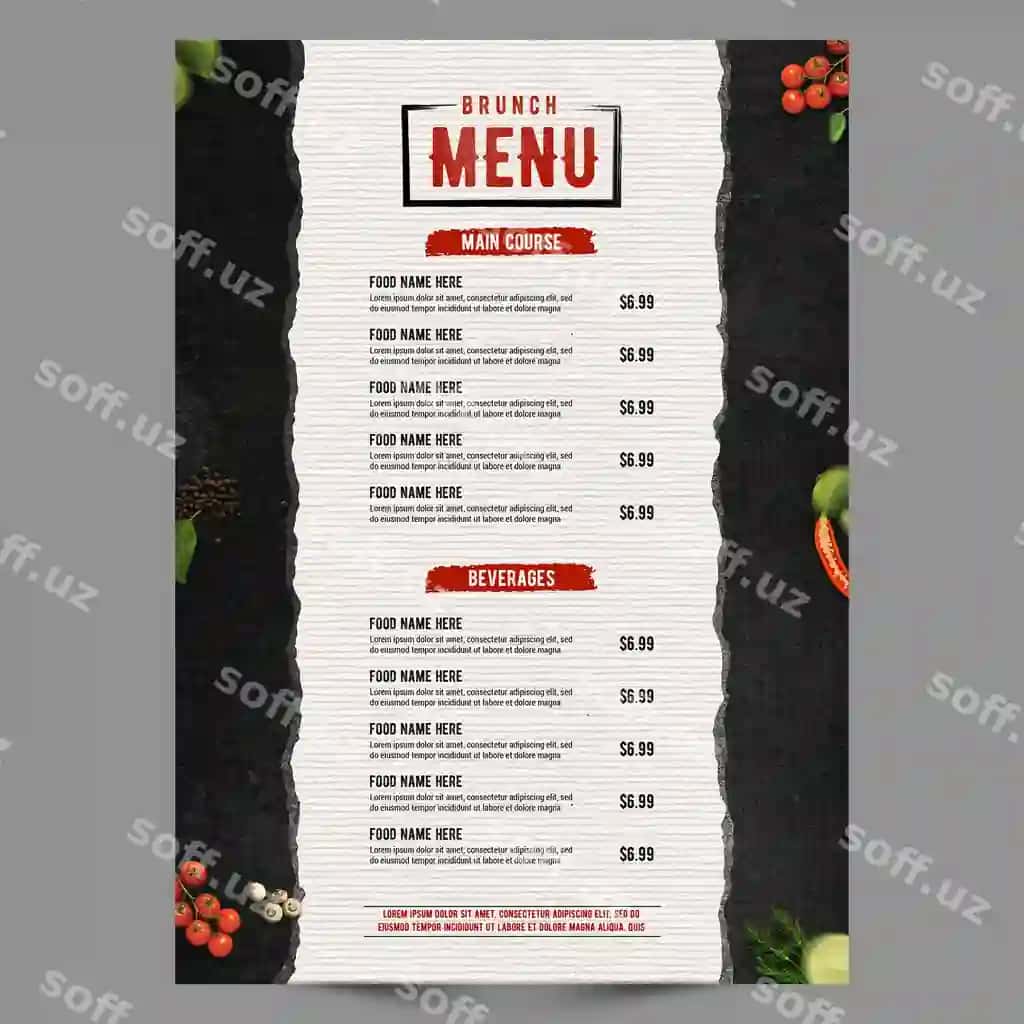 Qora retro poster menu seriyasi | Black retro poster menu series