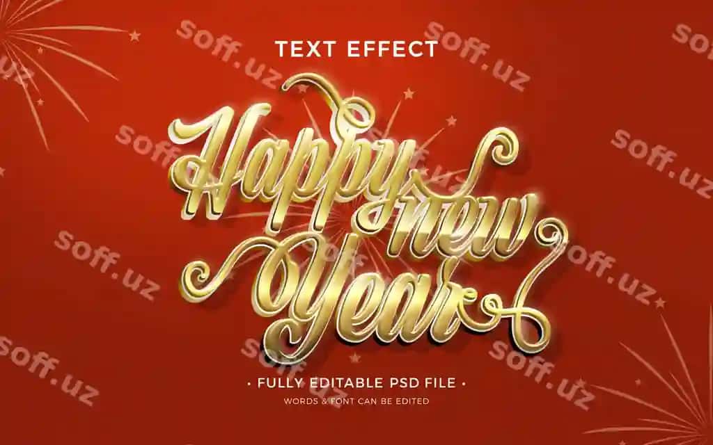 Baxtiyor yangi yil matn effekti | Happy new year text effect