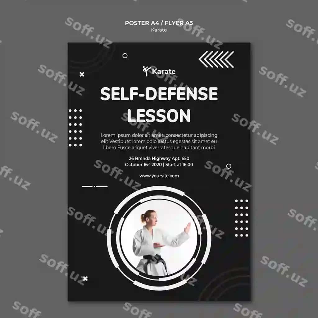 Afisha karate sinfi shabloni | Poster karate class template