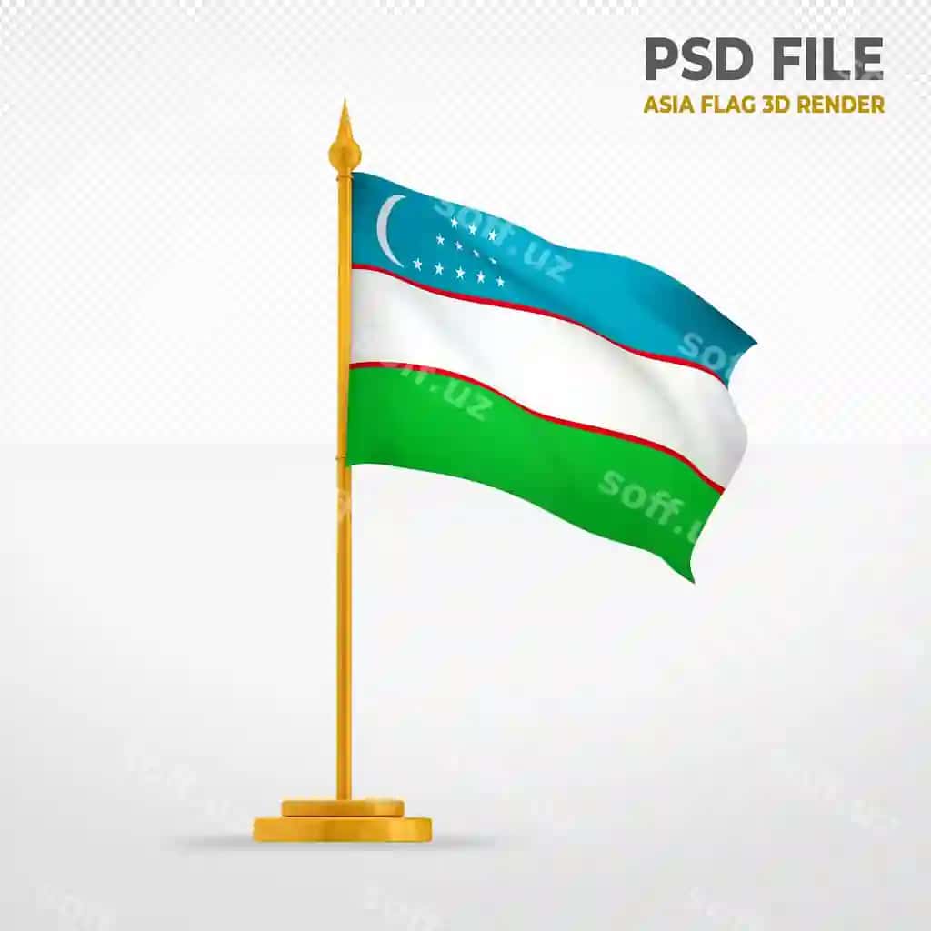 Oʻzbekiston bayrogʻi 3D uslubi | Uzbekistan flag 3d style