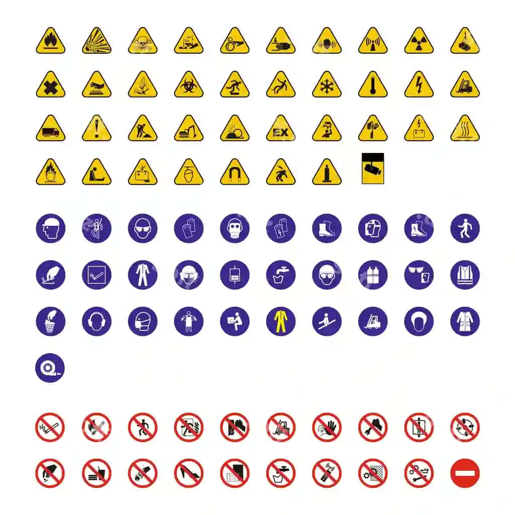 Jamlanma ish joyi oldini olish belgilar | Collection workplace prevention signs