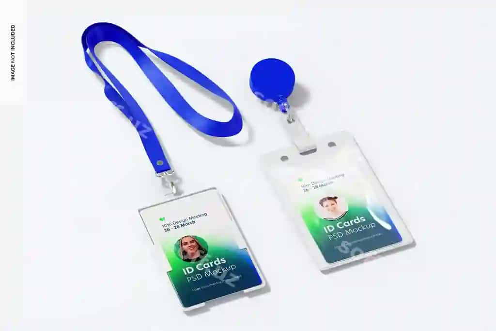 Vertikal ID kartalar namunasi | Vertical id cards mockup